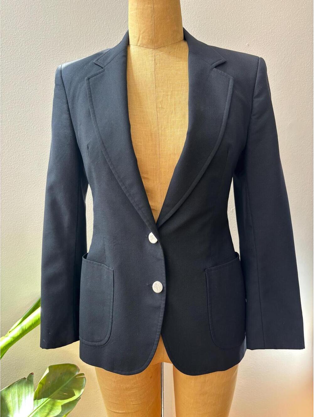 Vintage 1990s Burberry's Black Wool Blazer
